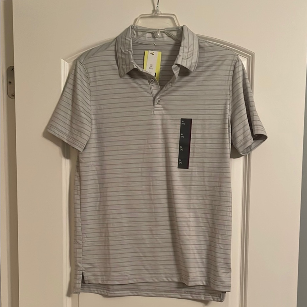 Gray Striped Boys Polo Shirt